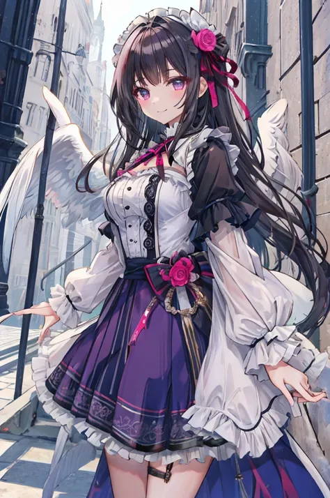 ideal beautiful girl、archangel、smile、very cute pink lolita dress