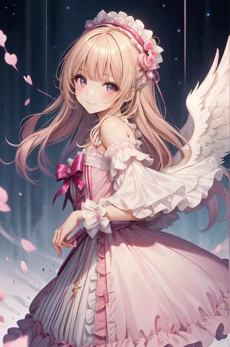 ideal beautiful girl、archangel、smile、very cute pink lolita dress