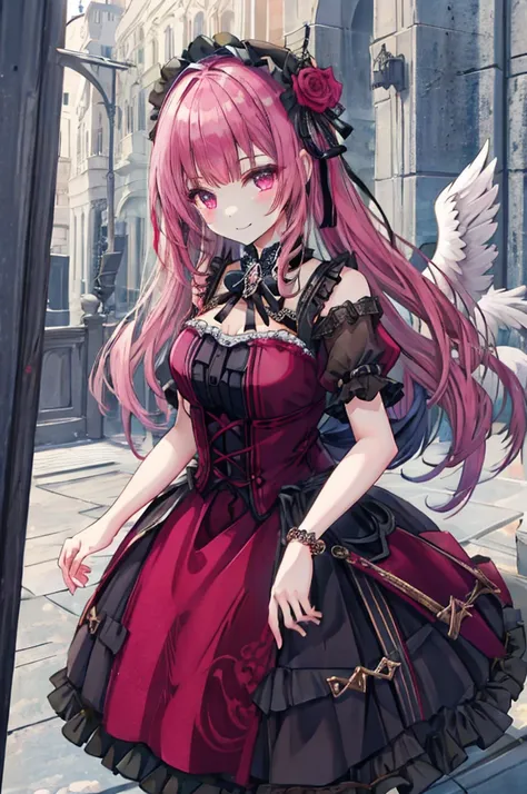 ideal beautiful girl、archangel、smile、very cute pink lolita dress