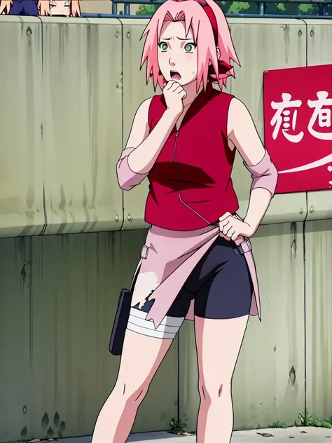 sakura haruno nude,wide hips,nstda.,(( naked,torn shirt,full body,sleep,open shirt,nipple))（（blush，awestruck，vision，））masterpiec...