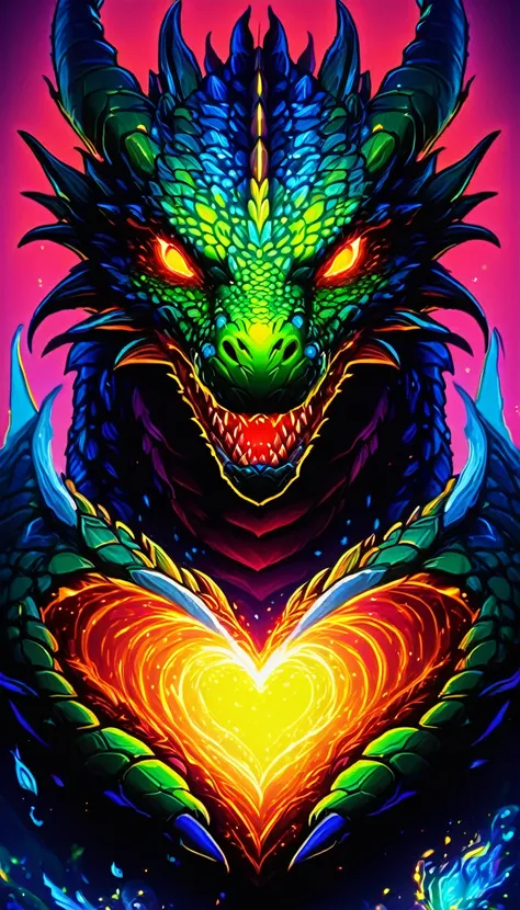 Dragon Hearts, bright vivid colors