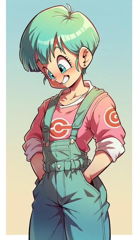 Imagine Bulma as a young girl from the Dragon Ball anime