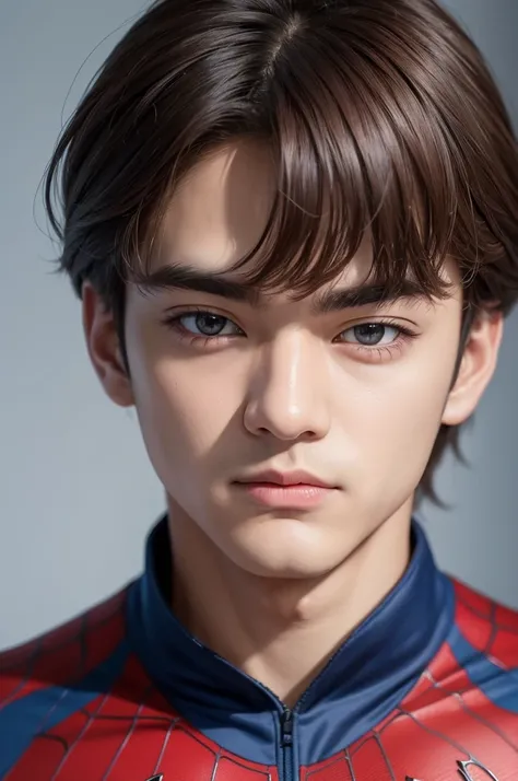 ((best quality)), ((masterpiece)), (detailed), perfect face taehyung spiderman