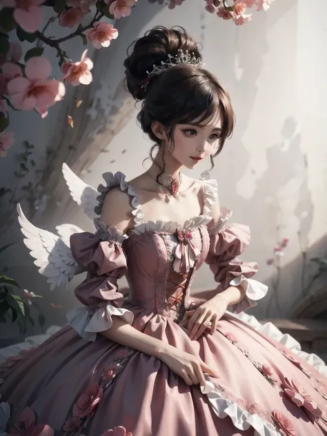 ideal beautiful girl、archangel、smile、very cute pink lolita dress