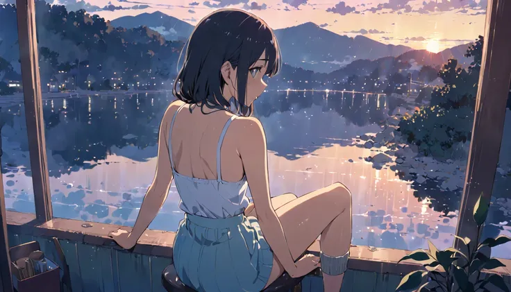 (masterpiece:1.2), (lofi anime aesthetic), (best quality), estilo anime ((makoto shinkai)), makoto shinkai&#9, background anime ...