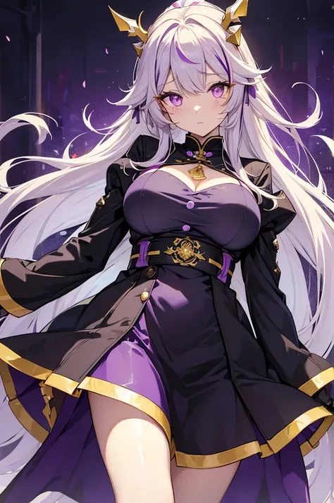 Prinz Eugen、Yae Miko、
(Right eye is yellow、Purple left eye:1.5)、
Highest quality、Highly refined、Super detailed、Sparkling Eyes、
Ultra-high resolution、Ultra HD、masterpiece、Detailed hands、
One woman、Only one person、solo、
(uniform)、(Slit leather long skirt)、
(...