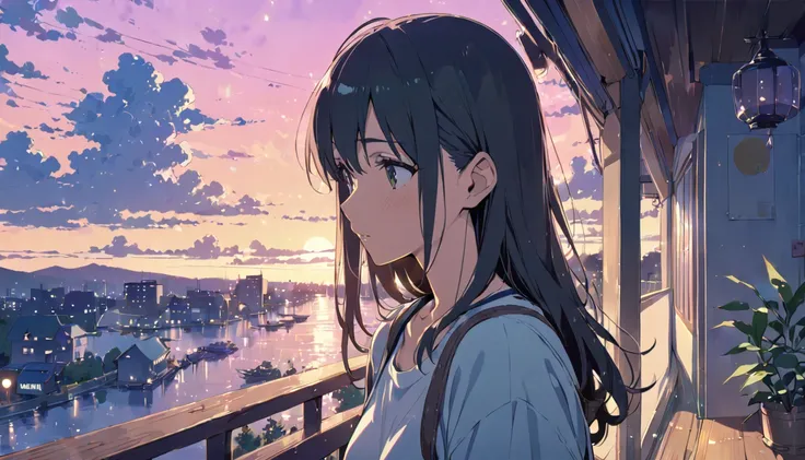 (masterpiece:1.5), (lofi anime aesthetic), (best quality:1.5), anime style (([makoto shinkai])), makoto shinkai&#9, background a...