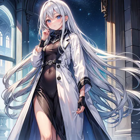 Silver Hair　long hair　Beauty　One person　Adult　Embarrassed　Light clothing