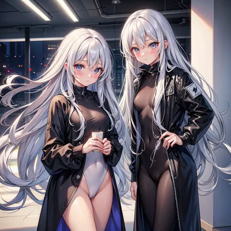 Silver Hair　long hair　Beauty　One person　Adult　Embarrassed　Light clothing　Erotic