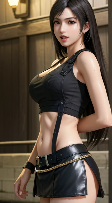 (top quality, masterpiece: 1.1), (realistic: 1.3), break (((ff7,tifa_lockhart))),(tifa_lockhart and monsters), (open mouth, clen...