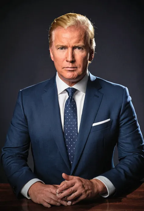 A man in a suit and tie is hosting a news program., Photo journalism, , Ronen Beckerman, Corporate Portrait, Kasal Jesper Knudsen, On a dark background, Professionally taken photos in good lighting, direction: Dietmar Damerau, direction: Jonas De Lo, Kasal...