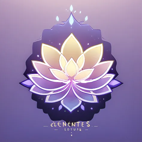 Magic lotus (Enchanted Lotus), element logo, element logo Enchanted Lotus, item, white color, purple color, gold color, blue color 