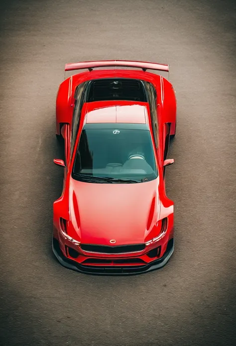 Red sports car, photo taken directly from the front of car, phone wallpaper, masterpiece quality, cinematic photography