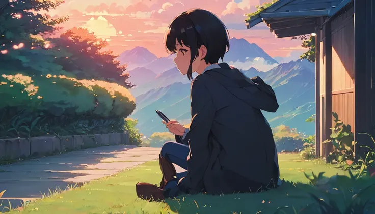 (masterpiece:1.5), (lofi anime aesthetic:1.9), (best quality:1.5), anime style (([makoto shinkai])), makoto shinkai&#9, backgrou...