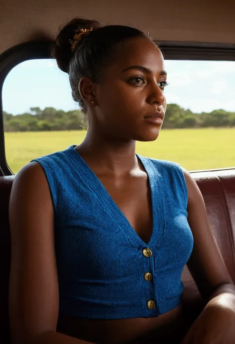 gorgeous young Martinican woman, on a coach, wearing a mini short, beautiful face, masterpiece, best quality, ultra-detailed, solo, shadows, contrast, cinematic light, side lighting, ultra high resolution, best shadow, RAW, 4K, 85 mm, poca profundidad de c...