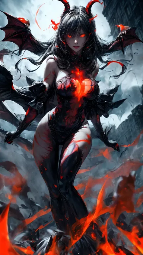 anime, demon, girl, fire, demon, fantasy, art, artwork, digital, style of raymond swanland, demon woman, inspired by Raymond Swanland, beautiful elegant demon queen, artgerm detailed, epic fantasy digital art style, 4k fantasy art, beautiful succubus, styl...