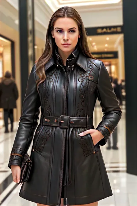 photo of S198_ReemRae,a stylish woman,in a (mall:1.1),wearing a (leather-coat:1.1),(8k, RAW photo, best quality, depth of field, ultra high res:1.2),(absurdres, intricate, photorealistic, masterpiece, ultra-detailed:1.3),