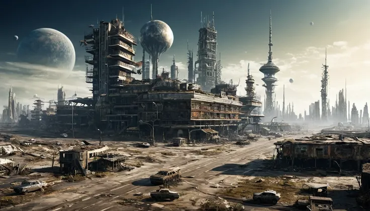 satellite space city post apocalyptic