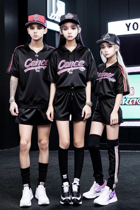 3 boy and 3 girl fancy casino/y2k streetwear clothes for the club