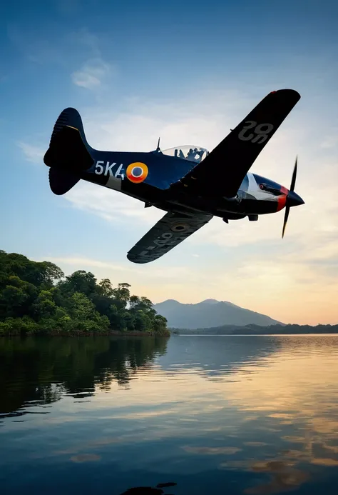 Tucano，Fly over the water，inverted image，sharp focus，bokeh，depth of fieldasters&#39; works，superfino，hyperrealisti，8k，best quality image，Detailed Description，Lumiere，cinematic perspective