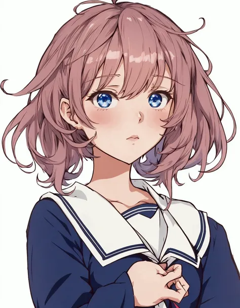 anime girl with blue eyes and a sailor outfit, sayori, anime visual of a cute girl, extremely cute anime girl full body, cute anime face, cute anime girl, cute natural anime face, cute anime girl full body, anime moe artstyle, (anime girl), young anime gir...