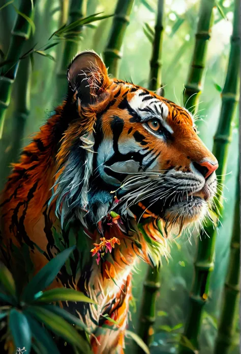 bamboo forest  tattoo tiger