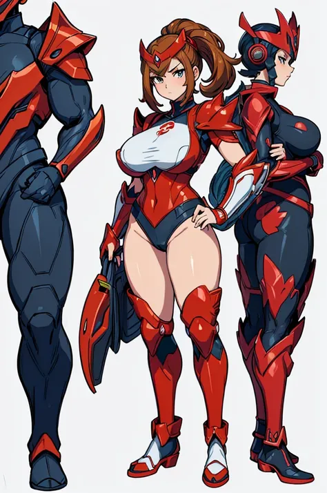 
(masterpiece, best quality, high resolution, (pokemon style) ((big breasts)) a woman, ull body red sentai hero armor, red sentai armor helmet, , arrogant posture 
 ((white background,)), ((full body standing)),