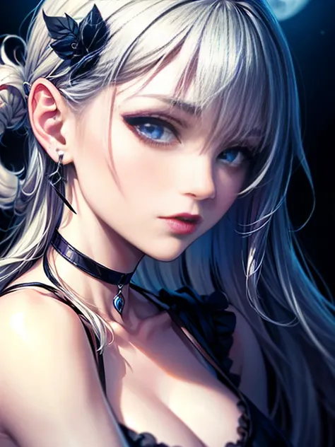 Depth of bounds written, detailed eye, ((CG illustration)), ((face focus)), ((masterpiece)), ((8K)), ((super detailed)), ((Super high quality)), ((cinematic)), ((Photoreal)), ((close up shot)), (solo), (cool girl), very long hair, straight hair, (((thin bo...