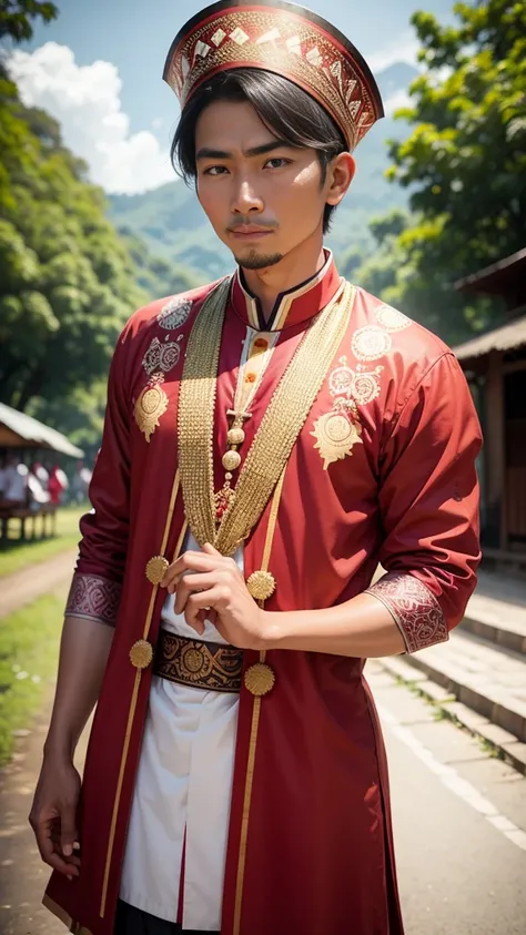 A man wearing traditional clothes of west sumatra