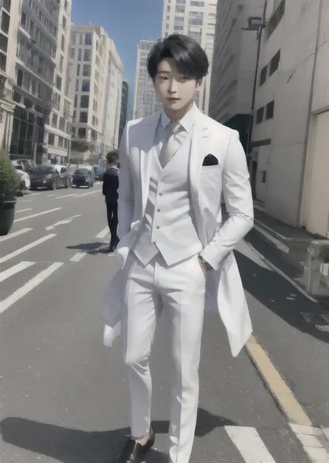 1boy,head, white suit,