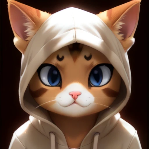 score_9, score_8_up, source_anime, animal focus, no humans, nekoemoji, cat, hood up, shaded face,