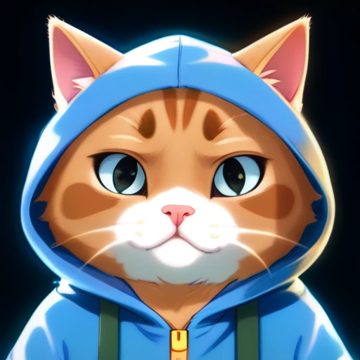 psychedelic beam score_9, score_8_up, source_anime, animal focus, no humans, nekoemoji, cat, hood up, shaded face,
background ps...