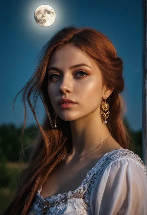 fairytail beautiful ukranian woman at moon day