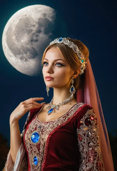 fairytail beautiful ukranian woman at moon day