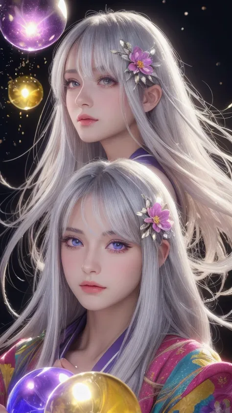 (masterpiece:1.3), (8k, photorealistic, raw photo, highest quality:1.4), (one girl), beautiful face, (realistic face), (long hair), (silver hair, near white hair, shiny hair, beautiful straight hair), (even bangs), (sharp bangs), straight hairstyle, realis...