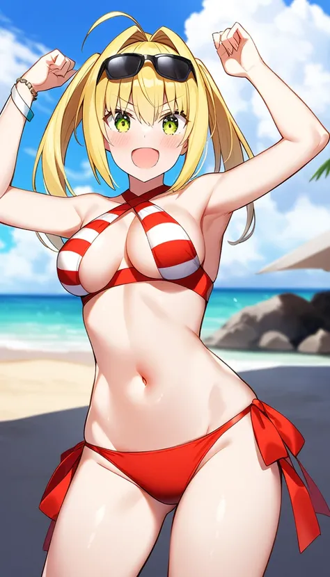 score_9,score_8_up, score_7_up,source_anime. 1girl, nero claudius (swimsuit caster) (fate), fate/grand order