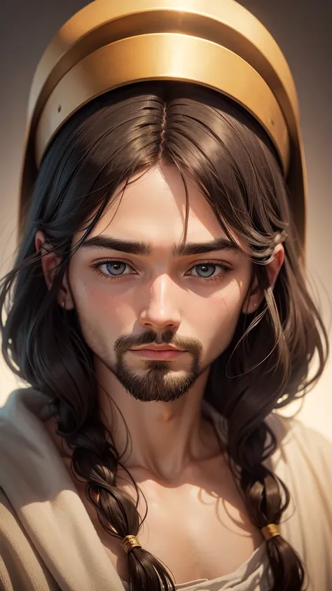 Help me create an image of Jesus Christ with a serene face 