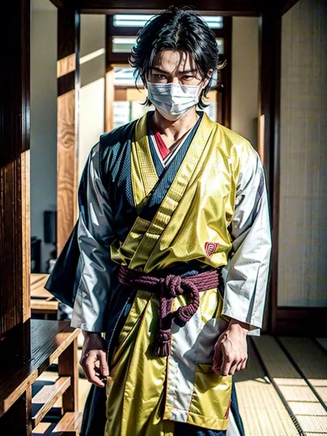 To create an outfit inspired by Satoru Gojo from "JUJUTSU KAİSEN", combined with a Japanese teacher uniform and Buddhist elements, you may consider the following details: the character is male he looks like the buddha from record of ragnarok and he is a se...