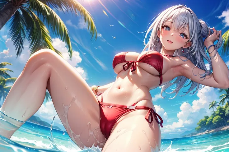 masterpiece, best quality, high quality, detailed, ultra detailed, hyper detailed, insanely detailed, exquisite, beautiful, FHD, Full-HD, 4K, 8K, 16K, highres, absurdres,summer girls!!,swim suit