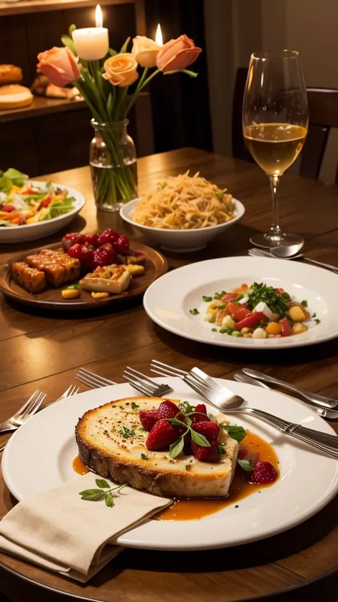 Table with very elegant food