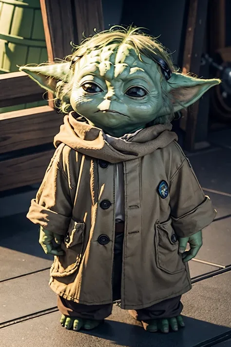 short yoda with a full head of shaggy thick hair