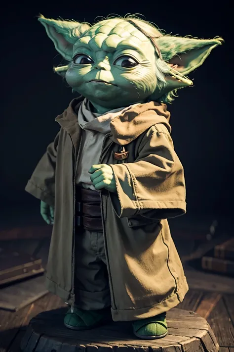 short yoda with a full head of shaggy thick hair