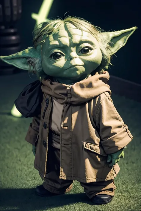 short yoda with a full head of shaggy thick hair