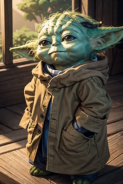 short yoda with a full head of shaggy thick hair