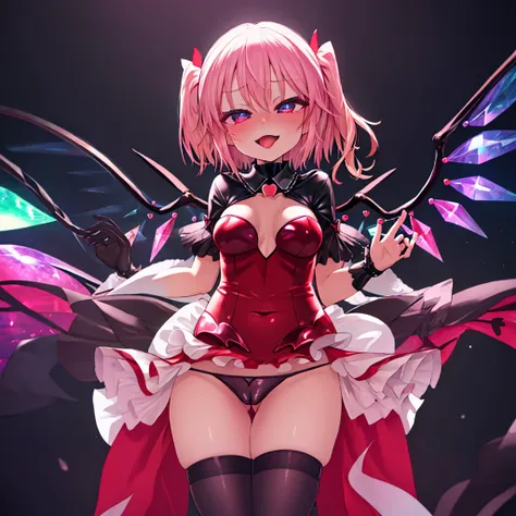 (masterpiece),(Highest quality),(Super detailed),(Best illustrations),(Best Shadow),(Absurd),(Detailed Background),(so beautiful)Flandre, 16K, 8k, 4K,(Best Shadow), (so beautiful), One person, alone, , , , (detailed beautiful eyes), Big Breasts, , heart-sh...