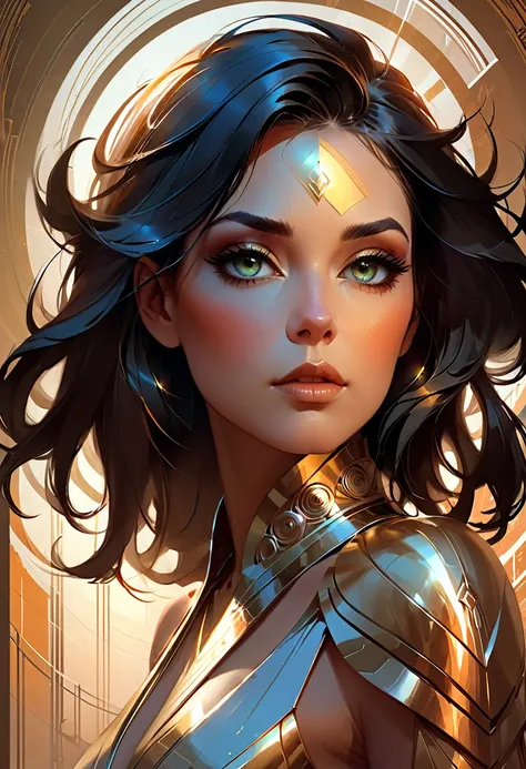 Beautiful neofuturistic woman, Same Ol’ Mistakes Aloud from the side, beautiful face artgerm, symmetrical eyes, beautiful high detail face by Artgerm, character concept, dramatic facial lighting, intricate complexity, in the style of Peter Mohrbacher, Alex...