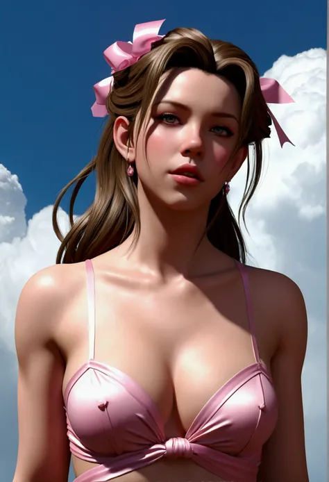 beautiful cartoon style aerith gainsborough, adam hughes artwork, completely nude sexualized, highest detail highest quality, seductress, perfectly clear eyes, sultry, powerful aura, sexy as all hell, irresistible, erotic, simplified comicbook style, nsfw,...