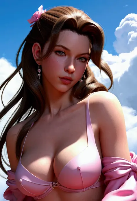 beautiful cartoon style aerith gainsborough, adam hughes artwork, completely nude sexualized, highest detail highest quality, seductress, perfectly clear eyes, sultry, powerful aura, sexy as all hell, irresistible, erotic, simplified comicbook style, nsfw,...