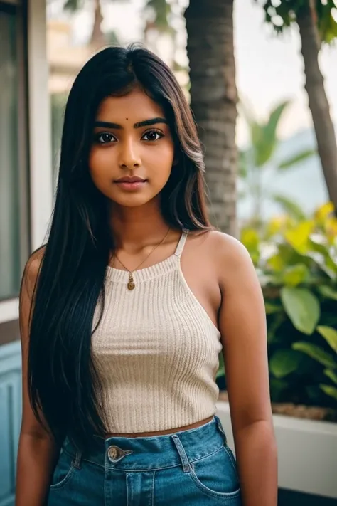 Indian girl blurred pic for instagram post 