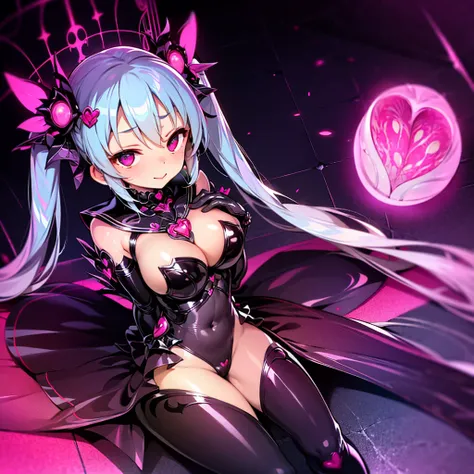 (masterpiece),(Highest quality),(Super detailed),(Best illustrations),(Best Shadow),(Absurd),(Detailed Background),(so beautiful), 16K, 4K, (so beautiful)Hatsune Miku, One person, alone, curvy, Big Breasts, , , , , fluorescent pink eyes, , BDSM, bunny suit...